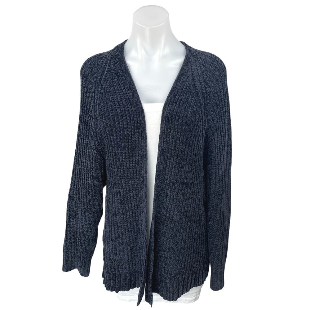 Urban Outfitters Navy Blue Chunky Knit Open Front Long Sleeve Cardigan Sweater S